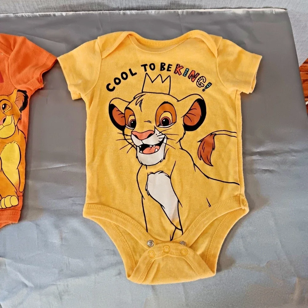 Disney Baby Lion King Bodysuit Lot 3-6M‎ Simba Pumbaa Hakuna Matata Rompers